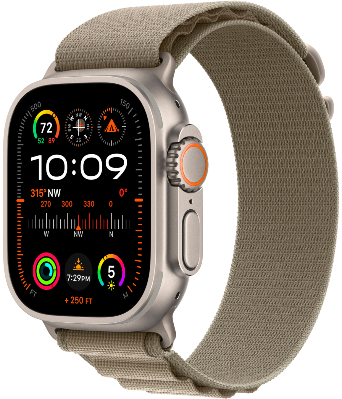 Apple Watch Ultra 2 GPS + Cellular, 49 мм, корпус из титана, ремешок Alpine цвет оливковый, L Apple Watch Ultra 2 GPS + Cellular, 49 мм, корпус из титана, ремешок Alpine цвет оливковый, L