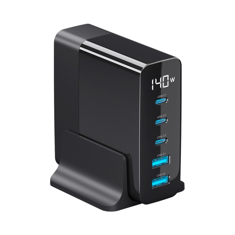 Зарядная станция Deppa 3xUSB-C, 2xUSB, черный