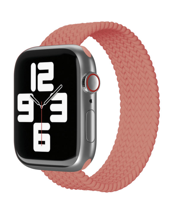 Ремешок нейлоновый плетёный VLP для Apple Watch 38/40/41, L/XL, коралловый