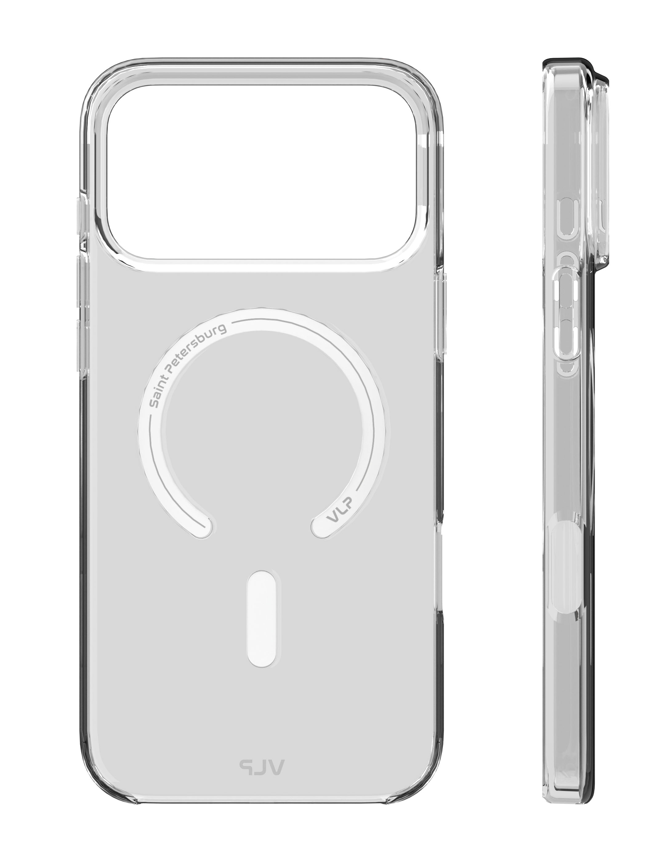 На фото изображено Чехол защитный VLP Puro Case с MagSafe для iPhone 17 Pro Max, прозрачный