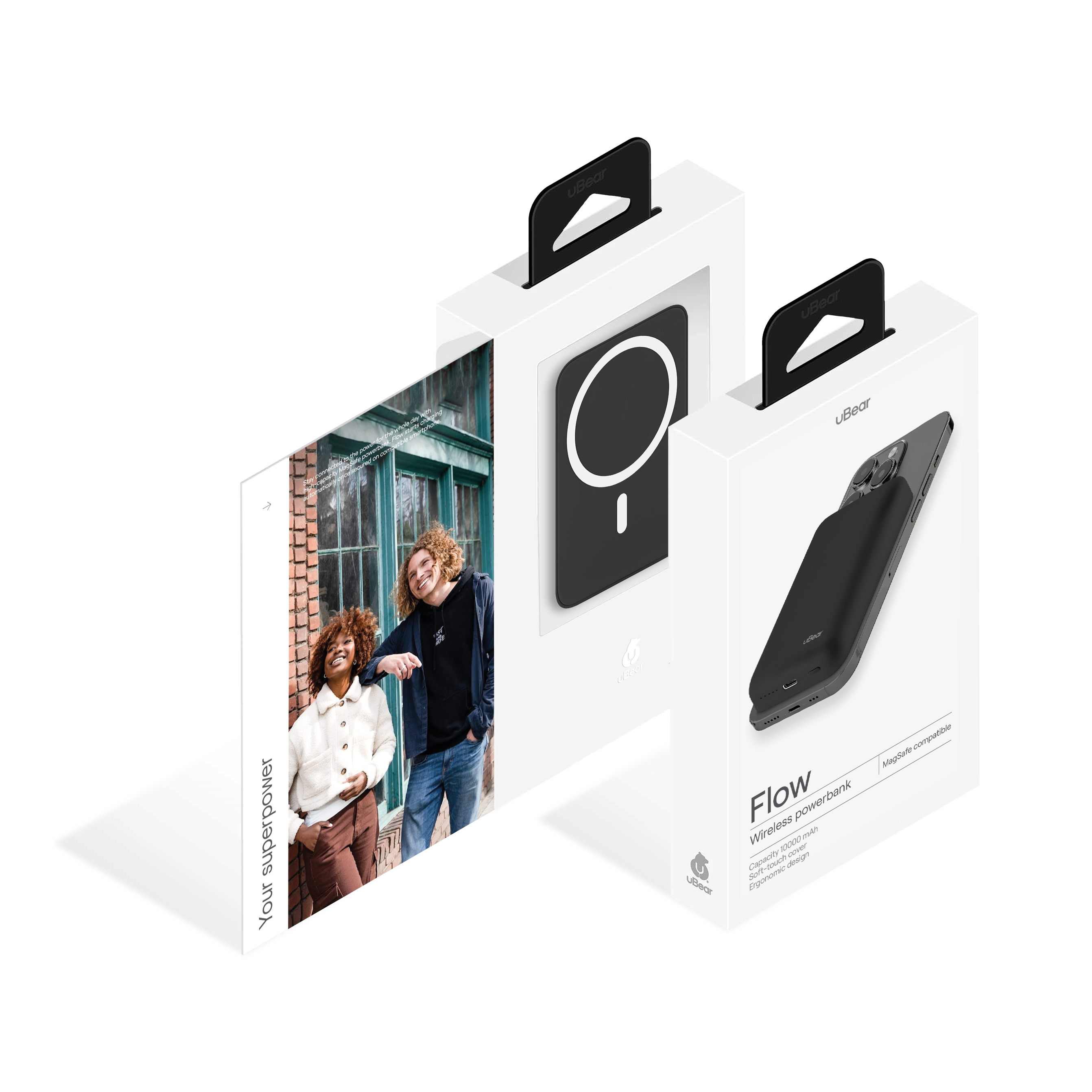 Внешний аккумулятор uBear Flow Magnetic Power bank 10000mAh, чёрный