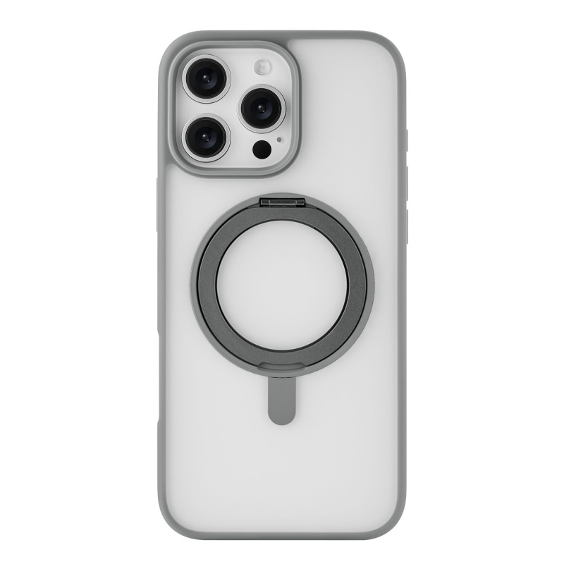 Чехол защитный uBear Clip 360 Mag Case для iPhone 16 Pro Max, с магнитной подставкой, серый