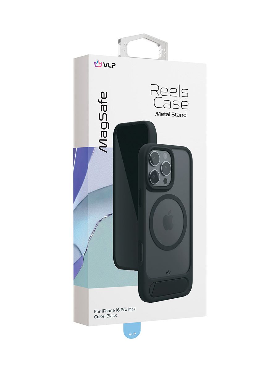Чехол защитный VLP Reels Case с MagSafe для iPhone 16 Pro Max, черный