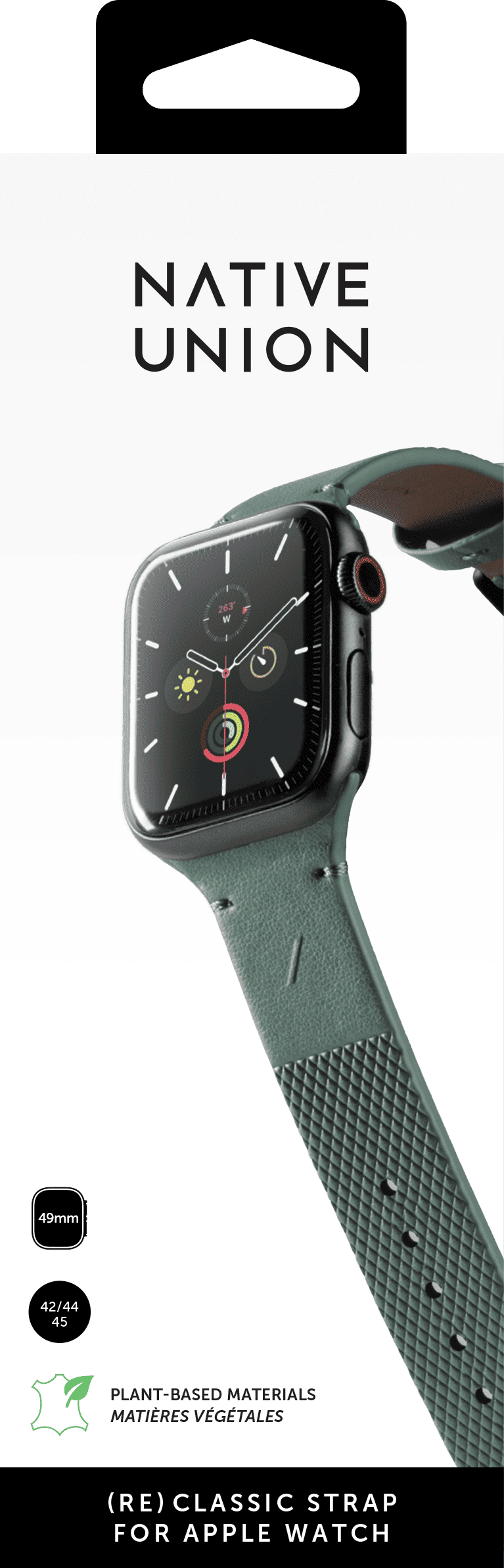 Ремешок Native Union (RE)Classic Strap для Apple Watch 42/44 мм, зеленый