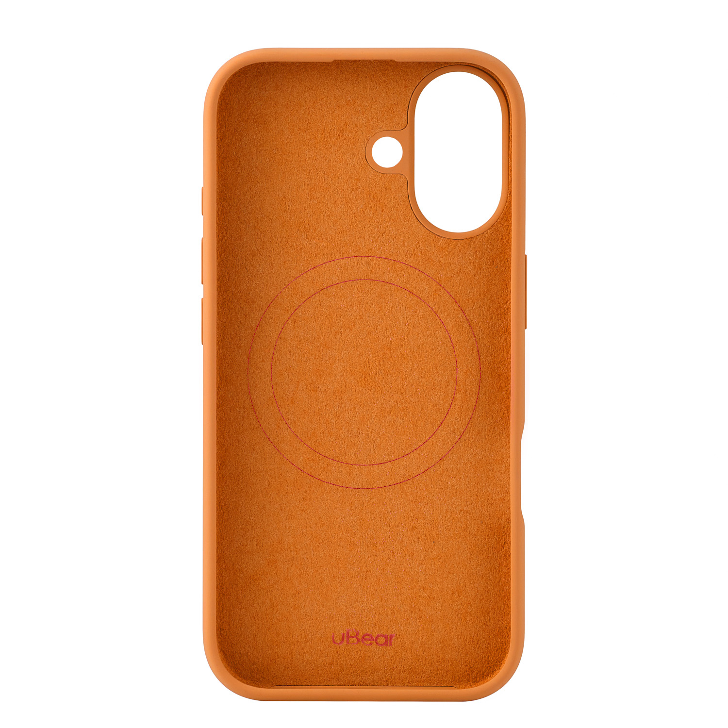 На фото изображено Чехол защитный uBear Touch Mag Case для iPhone 17 MagSafe, оранжевый