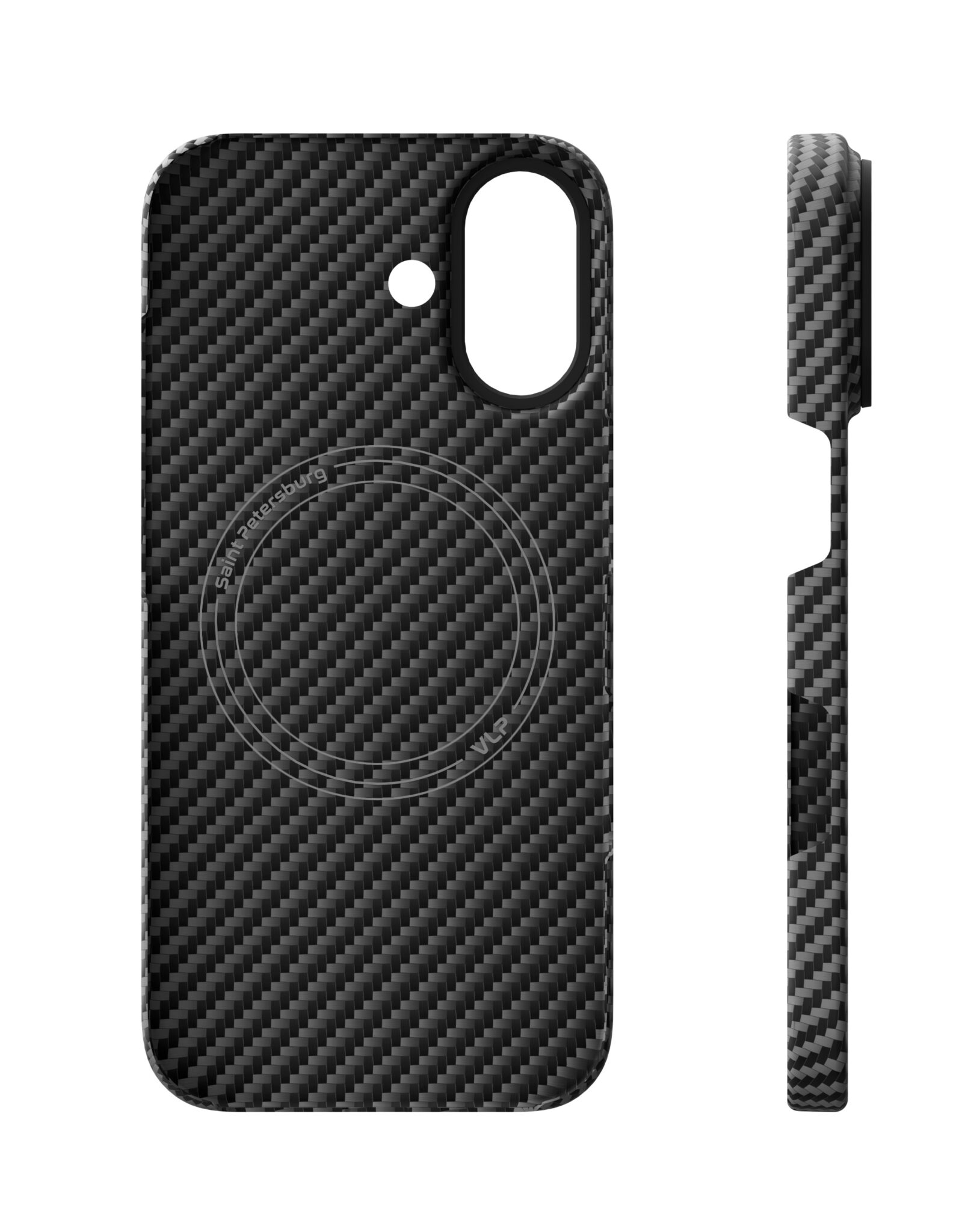 На фото изображено Чехол защитный VLP Kevlar Case с MagSafe для iPhone 17, черный