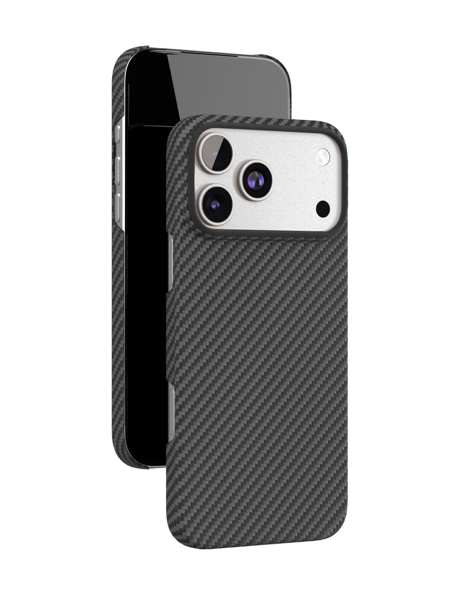Фото Чехол защитный VLP Kevlar Case с MagSafe для iPhone 17 Pro Max, черный На фото изображено Чехол защитный VLP Kevlar Case с MagSafe для iPhone 17 Pro Max, черный