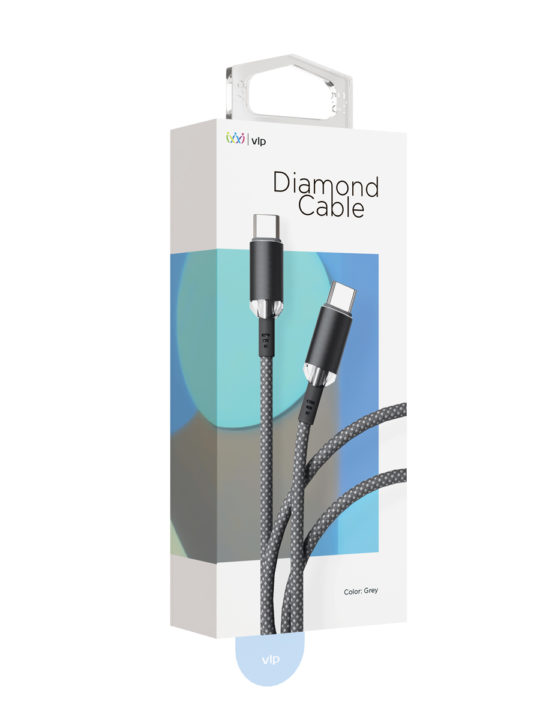 Кабель VLP Diamond Cable USB-C/USB-C, 1.2м, серый