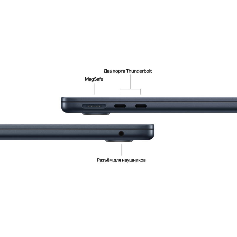 Apple MacBook Air 13" (M3, 8C / 8C, 2024) 16 ГБ, 256 ГБ SSD, Полуночный черный
