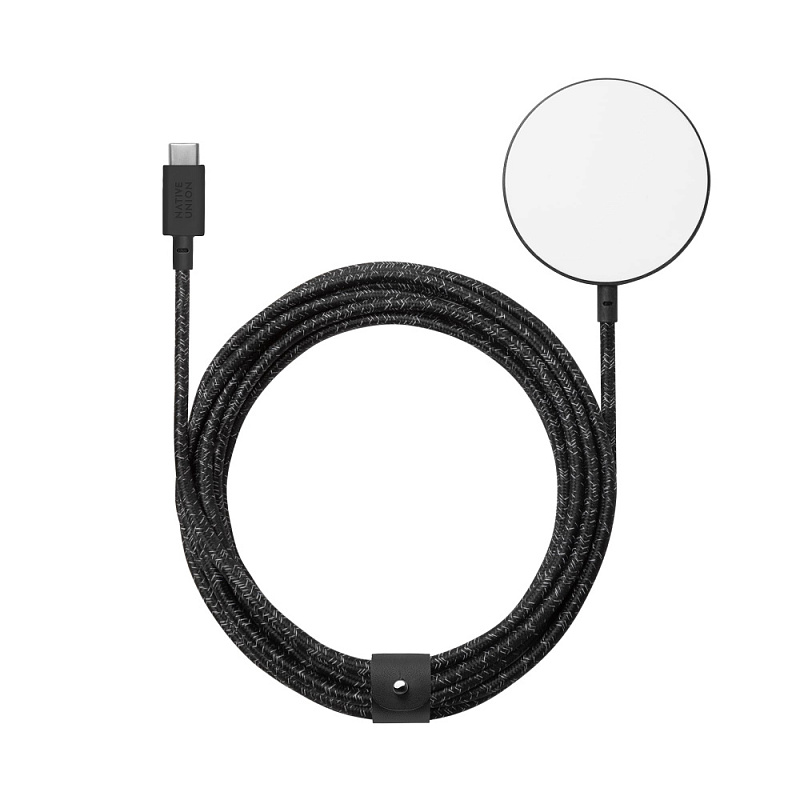 Беспроводное зарядное устройство Native Union Snap Cable, 15 Вт, черный