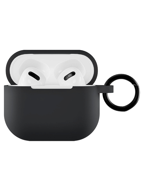 Чехол силиконовый VLP Soft Touch, с кольцом, для AirPods 3, черный