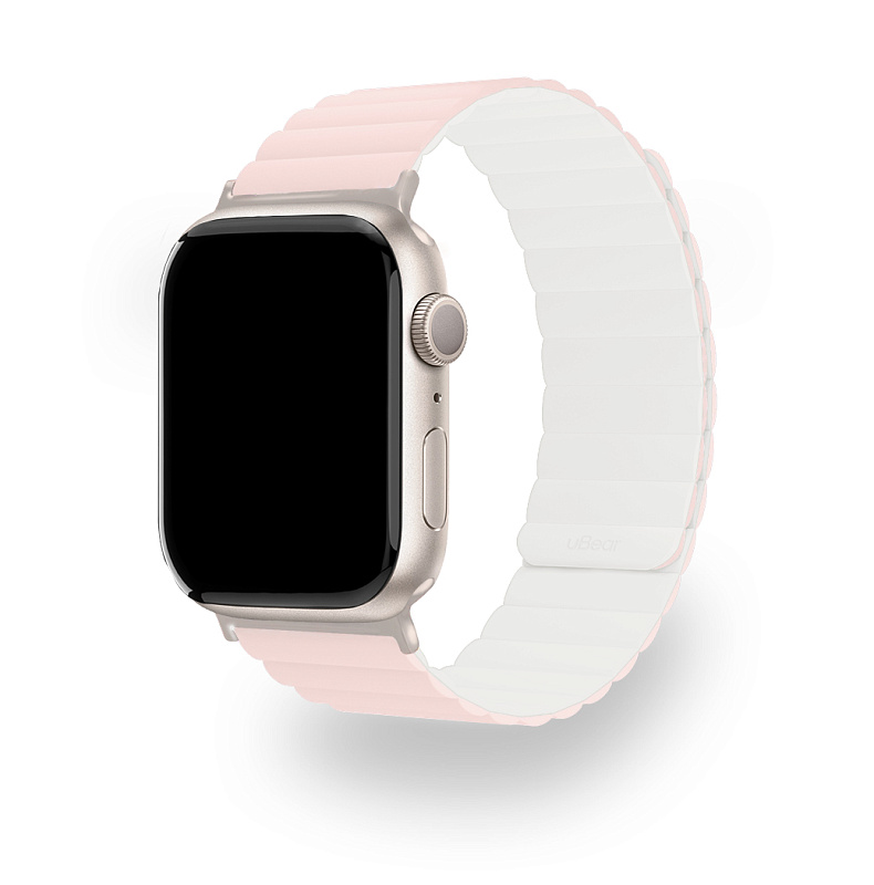 Ремешок uBear Mode для Apple Watch S/M (38, 40, 41 мм), розовый/бежевый Ремешок uBear Mode для Apple Watch S/M (38, 40, 41 мм), розовый/бежевый
