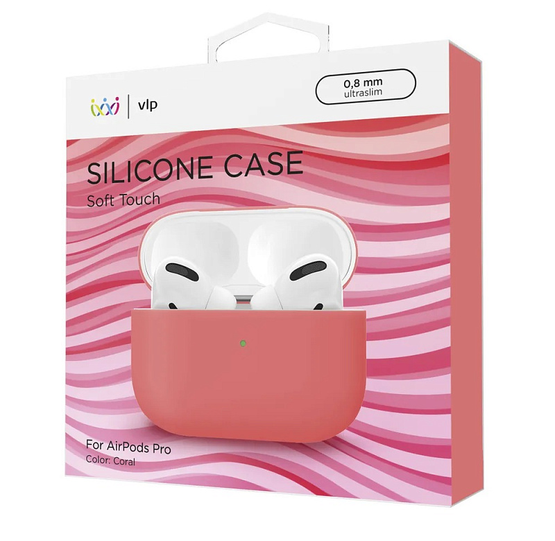 Чехол силиконовый VLP Soft Touch для AirPods 3, коралловый