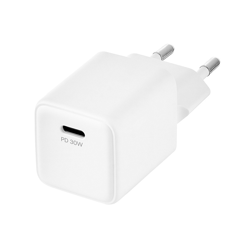 Cетевое зарядное устройство uBear Bridge USB-C, 30 Вт, GaN, белый