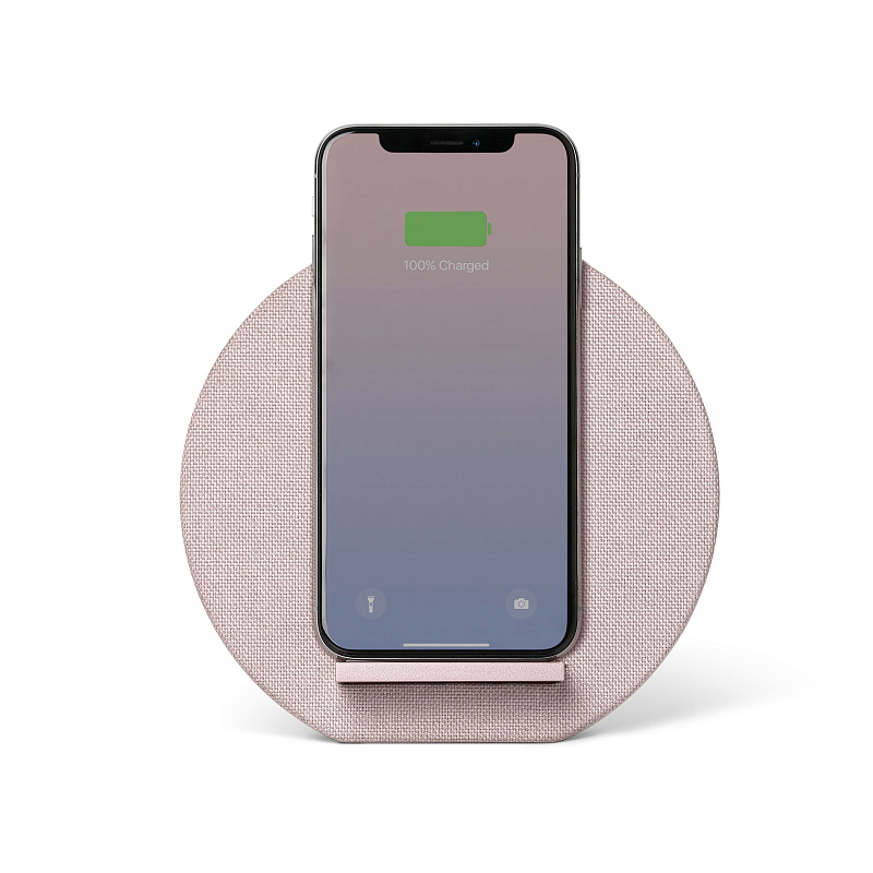 Беспроводное зарядное устройство Native Union Dock Wireless Fabric, с подставкой, розовый