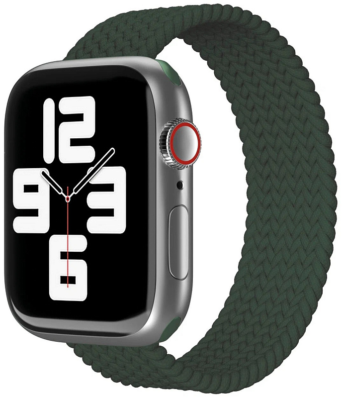 Ремешок нейлоновый плетёный VLP для Apple Watch 38/40/41, S/M, тёмно-зелёный Ремешок нейлоновый плетёный VLP для Apple Watch 38/40/41, S/M, тёмно-зелёный