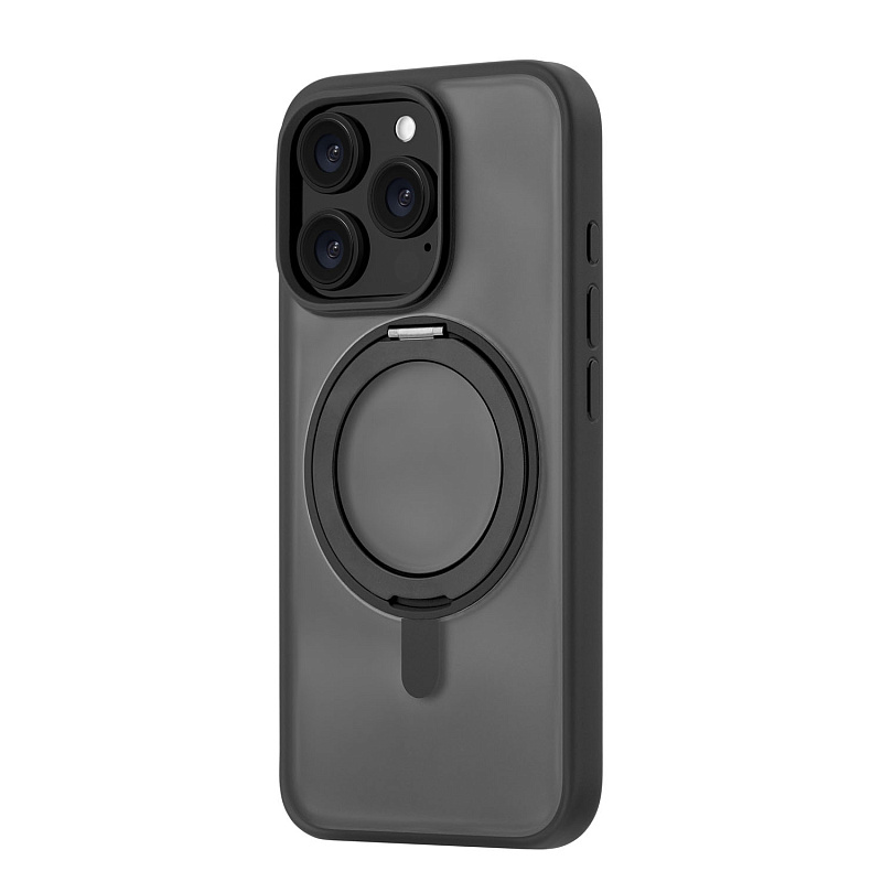 Чехол защитный uBear Clip 360 Mag Case для iPhone 16 Pro, с магнитной подставкой, черный Чехол защитный uBear Clip 360 Mag Case для iPhone 16 Pro, с магнитной подставкой, черный